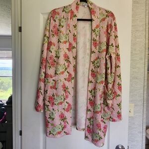 Blakeley Designs Floral Pink Cardigan Petite Size BNWOT